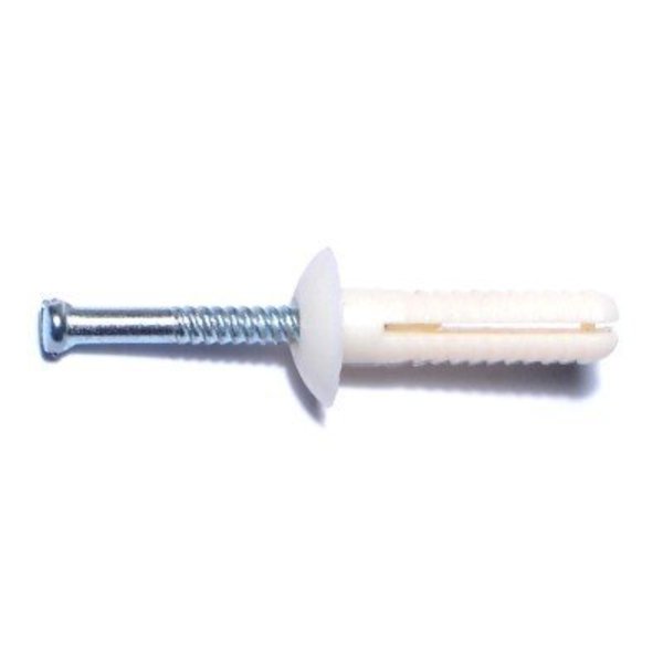 Midwest Fastener Screw Anchor, 1" L, Nylon, 100 PK 04077